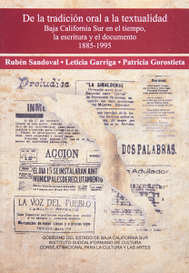 De la tradición oral a la textualidad: Baja California Sur en el tiempo, la escritura y el documento 1885-1995