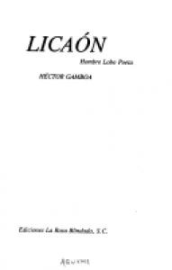 Licaón : hombre lobo poeta