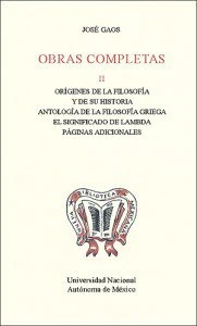 Obras completas II. Orígenes de la filosofía y de su historia. Antología de la filosofía griega. El significado de Lambda. Páginas adicionales