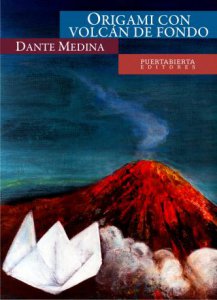 Origami con volcán de fondo