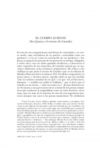 El cuerpo ausente (Sor Juana y el retrato de Lisarda)
