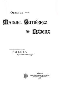 Obras de Manuel Gutiérrez Nájera : poesía