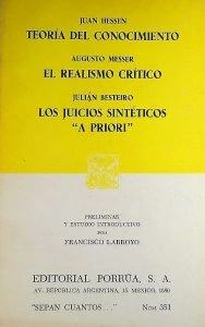 Teoría del conocimiento ; El realismo crítico ; Los juicios sintéticos "a priori"