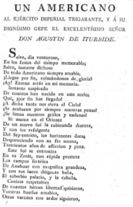 Un americano al ejército imperial trigarante, y a su dignisimo gefe el excelentisimo señor Don Agustin de Iturbide
