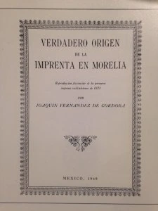 Verdadero origen de la imprenta en Morelia
